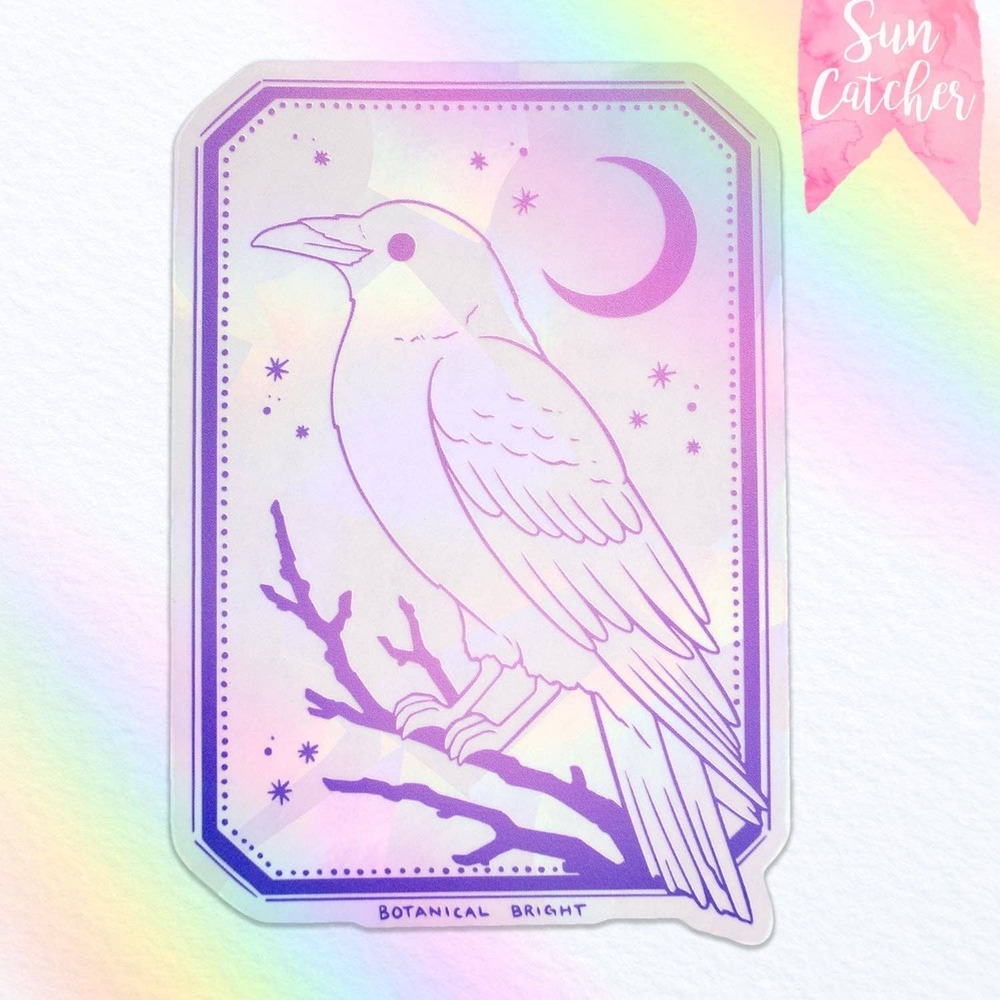 Raven‎ Bird Sun Catcher Rainbow Maker Window Sticker - Indoor Window Decal